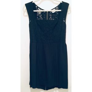 Lacy Black Dress with Exposed Zipper Size 6